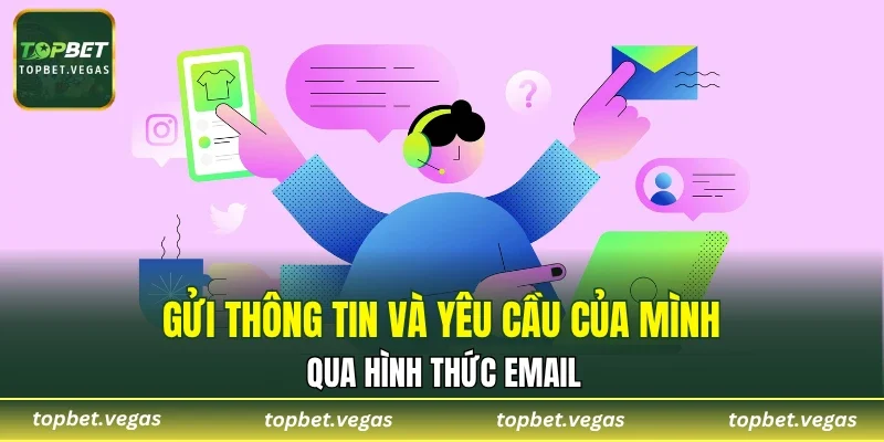 Gửi thông tin và yêu cầu của mình qua hình thức Email